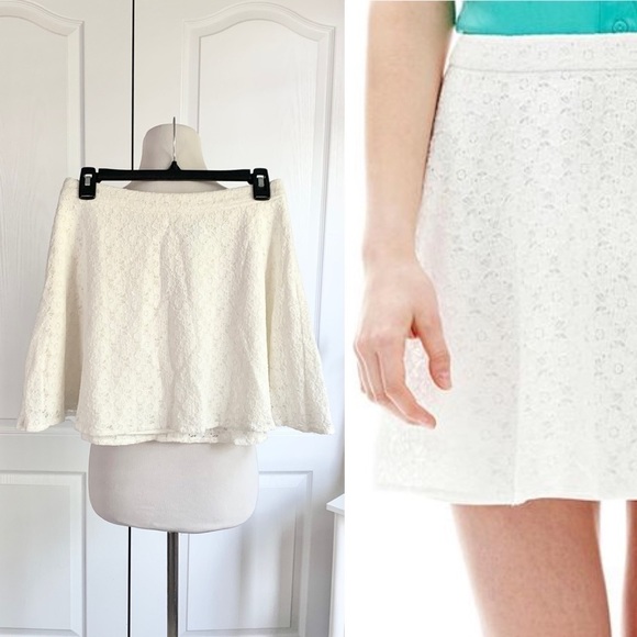 L’amour by Nanette Lenore White Lace Circle Skirt - Picture 1 of 12